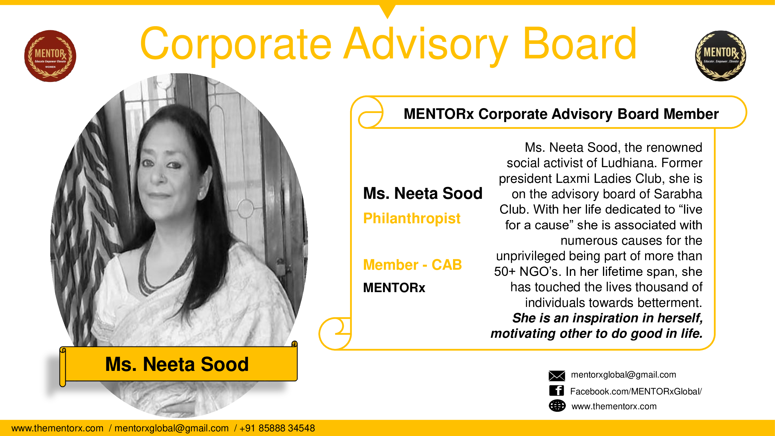 MENTORx - Ms. Neeta Sood - CAB