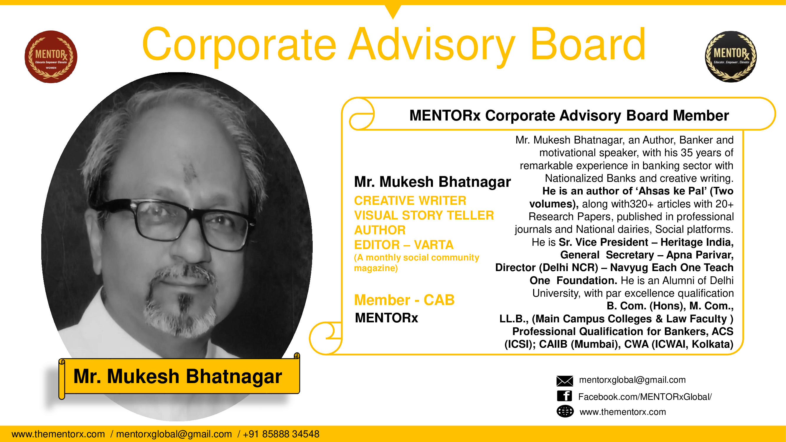 MENTORx - Mr. Mukesh Bhatnagar - CAB