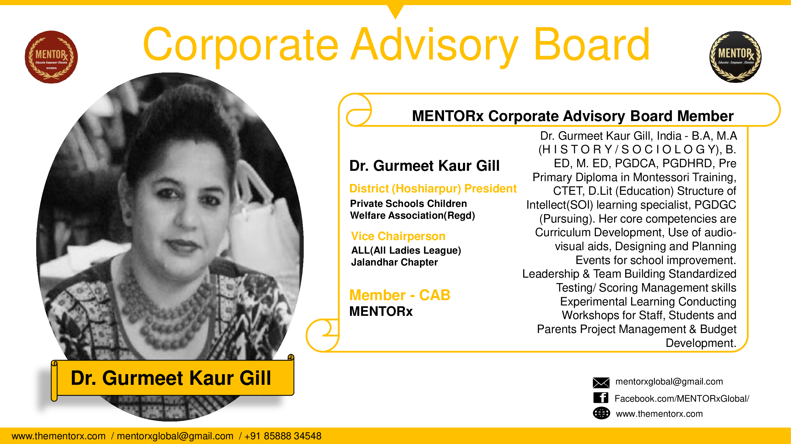 MENTORx - Dr. Gurmeet Kaur Gill - CAB